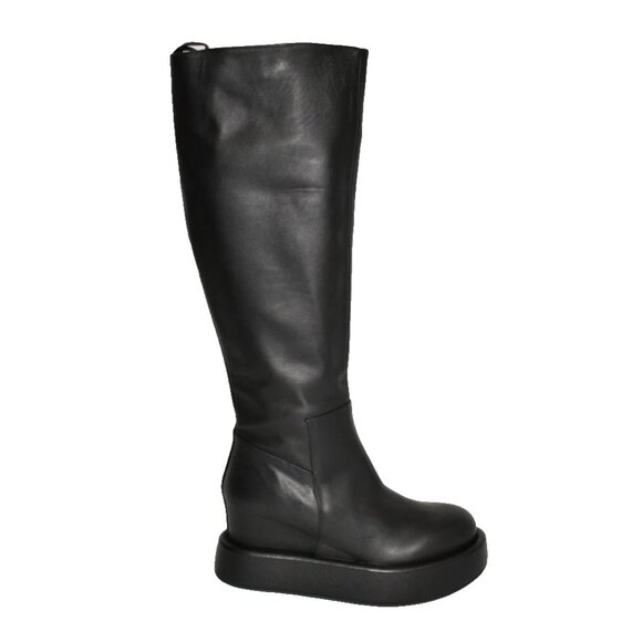 New! Paloma Barceló Hidden Wedge Platform Boots Leather 40 10 US Black DD520 - Picture 1 of 6